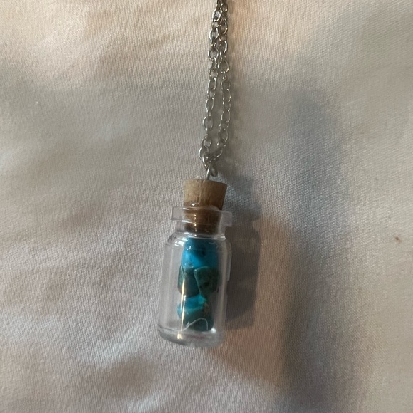 Claire’s Silver Tone Chain Necklace with Bottle Charm - Picture 3 of 7